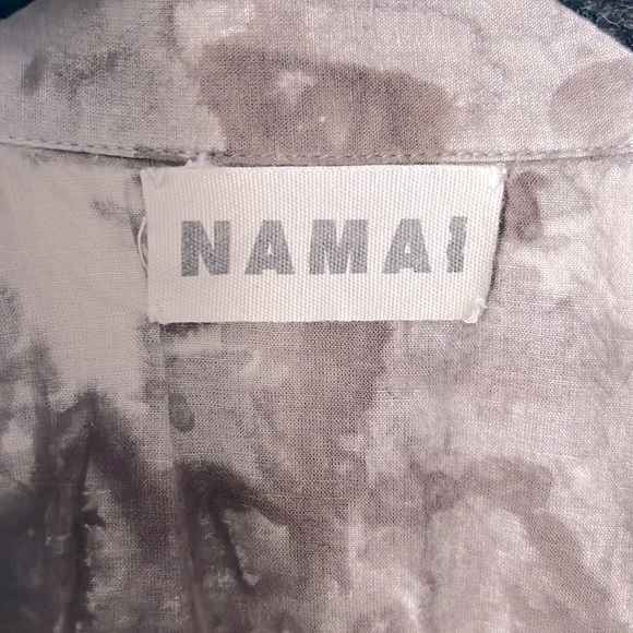 NAMAI 100% Cotton Long Sleeve Button Down Short Brown Beige Made In India M - Picture 5 of 7